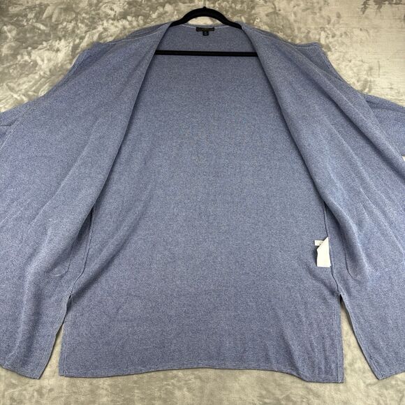 J. Crew Juliette Sweater Women's XL Blue Cardigan Open Front Linen‎ Blend (1065) - Picture 4 of 9